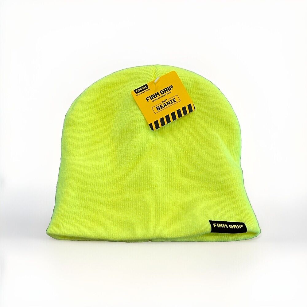 Firm Grip Mens Neon Green Knit Fleece Beanie Hat One Size Fits All NWT